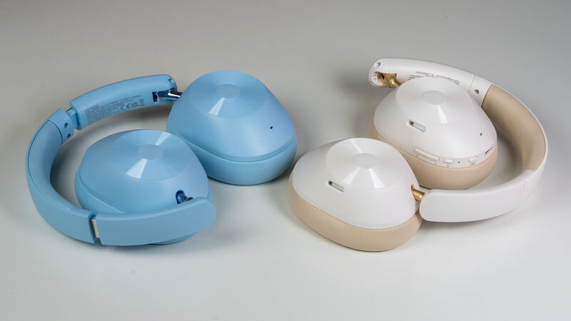 The OneOdio Focus A5 Pro in blue and white colourways. Picture: Noel Campion.