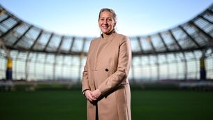 <p>Carla Ward at the Aviva Stadium where she has been announced as the new Republic of Ireland women's head coach. Picture: Stephen McCarthy/Sportsfile</p>
