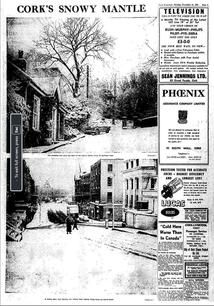 Cork Examiner December 31, 1962