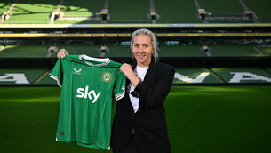<p>NEW MANAGER: New Republic of Ireland women's head coach Carla Ward poses for a portrait before a media conference at the Aviva Stadium in Dublin. Picture: Stephen McCarthy/Sportsfile</p>