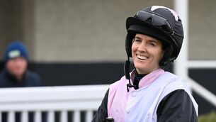 <p>Jockey Rachael Blackmore arrives to the parade ring for her first ride back since injury aboard Slade Steel, back in December of 2024.</p>
