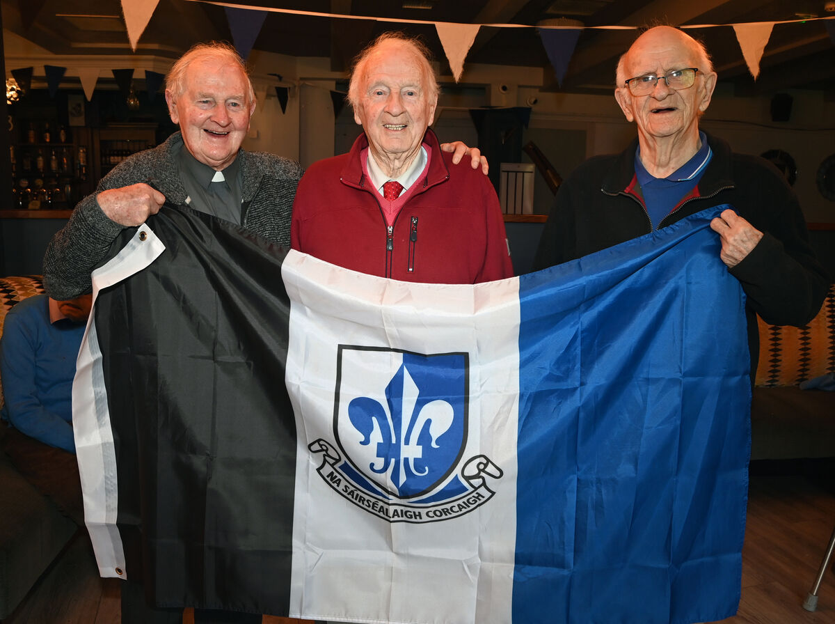 Former Sarsfields players who won county medals Fr. Martin Barry (left) 1957 and Denis Hurley, winner in 51 and 57 and his brother Neil Hurley, winner in 57 gather before the All Ireland senior club championship final . Picture: Eddie O'Hare Former Sarsfields players who won county medals Fr. Martin Barry (left) 1957 and Denis Hurley, winner in 51 and 57 and his brother Neil Hurley, winner in 57 gather before the All Ireland senior club championship final . Picture: Eddie O'Hare