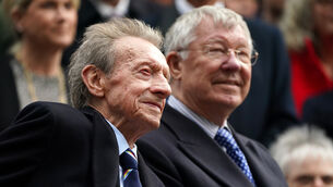 <p>Denis Law (left) and Sir Alex Ferguson pictured in 2021 (Andrew Milligan/PA)</p>