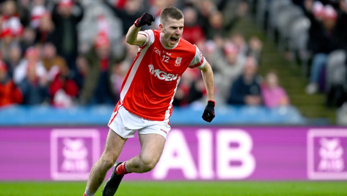 Cal Doran of Cuala celebrates after scoring his side's first goal. Pic: Daire Brennan/Sportsfile Cal Doran of Cuala celebrates after scoring his side's first goal. Pic: Daire Brennan/Sportsfile