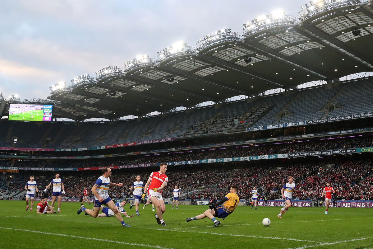 Cuala's Peadar Ó Cofaigh Byrne scores a goal. Pic: ©INPHO/Bryan Keane Cuala's Peadar Ó Cofaigh Byrne scores a goal. Pic: ©INPHO/Bryan Keane