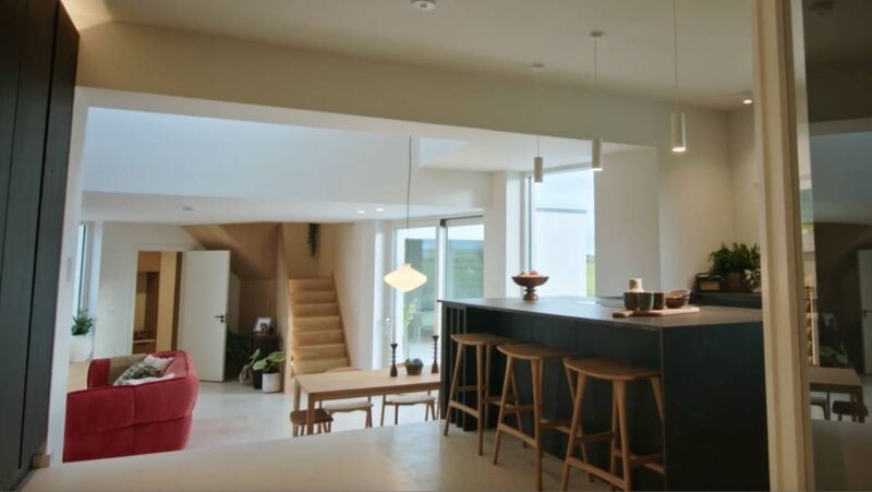 The open-plan living space after renovation. The open-plan living space after renovation.
