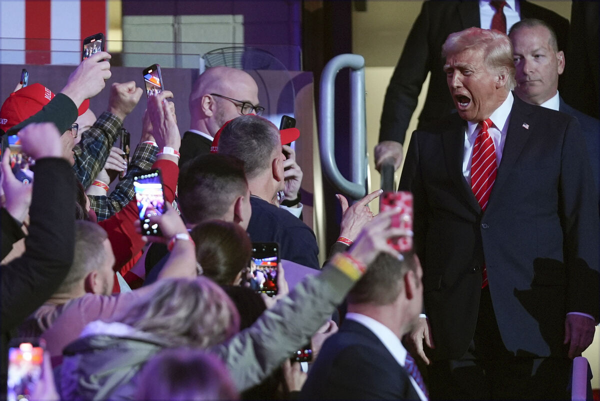 President-elect Donald Trump arrives at a rally ahead of the 60th Presidential Inauguration, Sunday, Jan. 19, 2025, in Washington. (AP Photo/Evan Vucci)