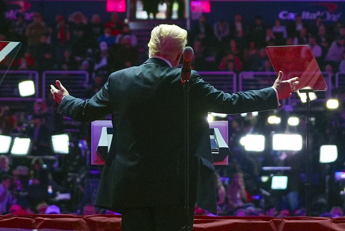 President-elect Donald Trump speaks at a rally ahead of the 60th Presidential Inauguration, Sunday, Jan. 19, 2025, in Washington. (AP Photo/Evan Vucci)