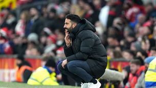 <p>Ruben Amorim saw his Manchester United side beaten 3-1 at home by Brighton on Sunday. Picture: Martin Rickett/PA</p>