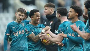 <p>Justin Kluivert of AFC Bournemouth holds the match ball as he celebrates at the end of the Premier League match between Newcastle United FC and AFC Bournemouth at St James' Park  Photo by George Wood/Getty Images</p>
