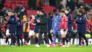 <p>WORST UNITED TEAM EVER?: Manchester United manager Ruben Amorim and players applaud the fans. Pic: Martin Rickett/PA Wire.</p>