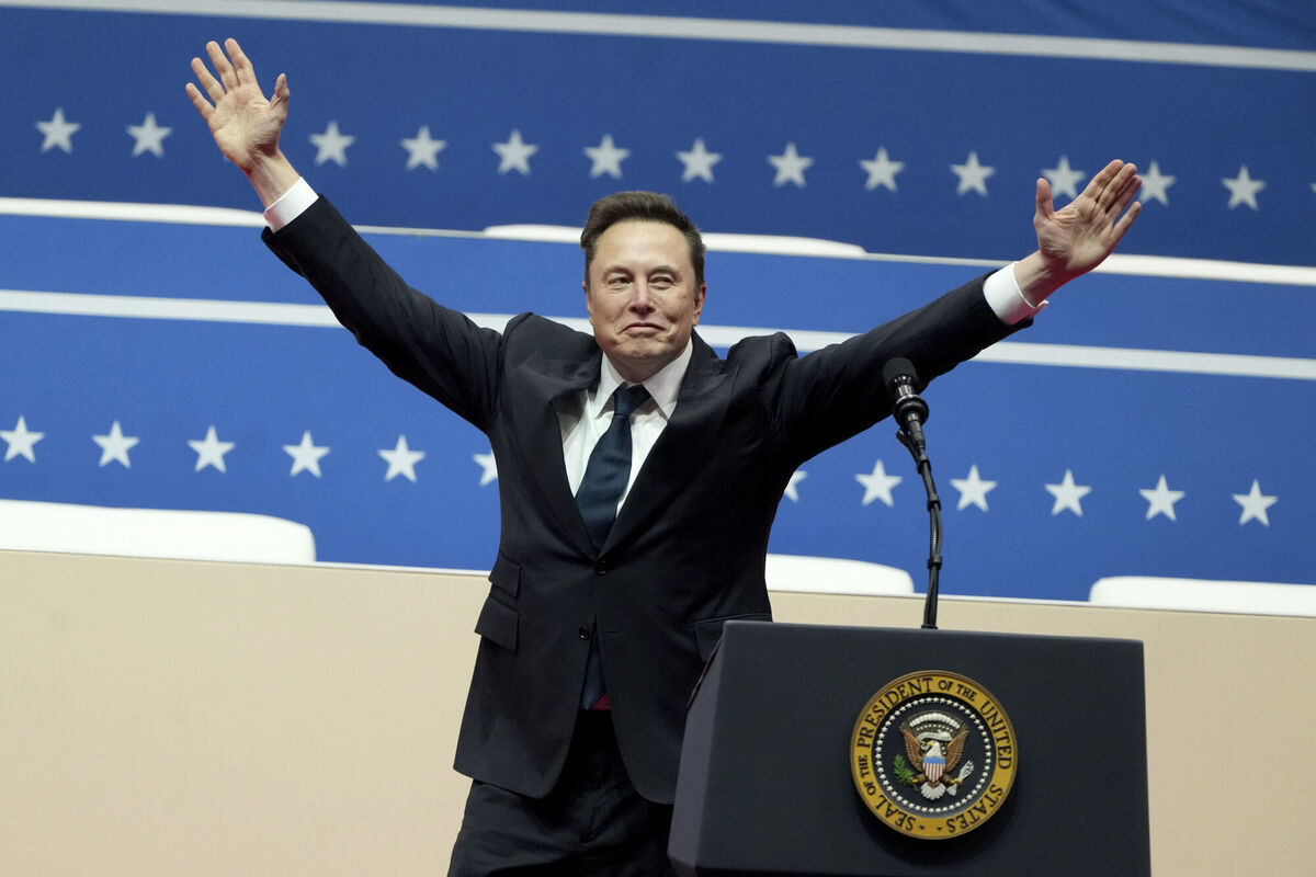 Elon Musk speaks at the indoor Presidential Inauguration parade event in Washington. Picture: AP Photo/Matt Rourke Elon Musk speaks at the indoor Presidential Inauguration parade event in Washington. Picture: AP Photo/Matt Rourke