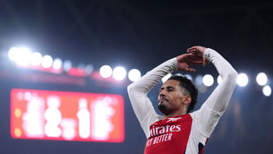 <p>William Saliba could return in time for Arsenal’s clash with Manchester City (Bradley Collyer/PA)</p>
