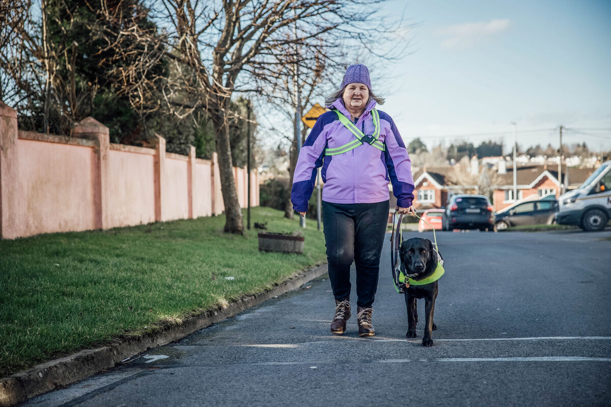  Patricia and Wish out walking in Ennis.