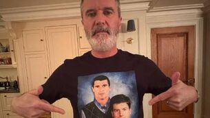 <p>FOOTBALL FRIENDS: Denis Irwin is set to join Roy Keane on the Overlap podcast on Thursday. Pic: Roy Keane's Instagram.</p>