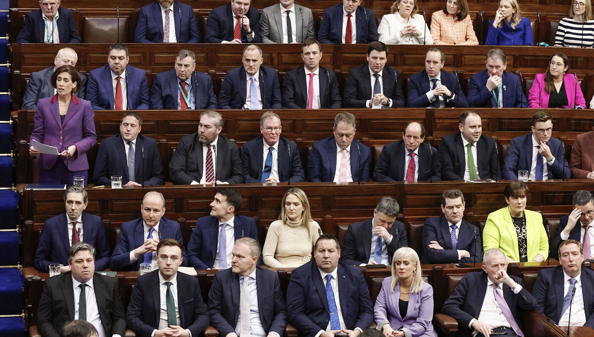 Scenes in the Dáil chamber on Wednesday afternoon. Picture: Maxwells/PA Wire