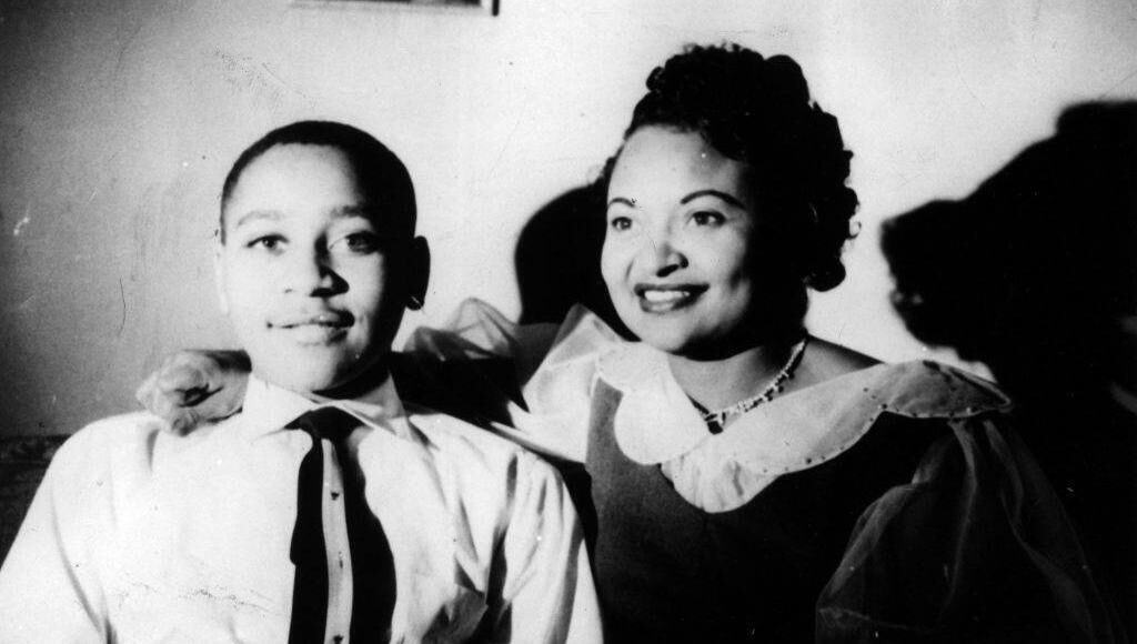Emmett Louis Till, aged 14, with his mother, Mamie Till-Mobley, at home in Chicago. File picture: Chicago Tribune/Tribune News Service via Getty 