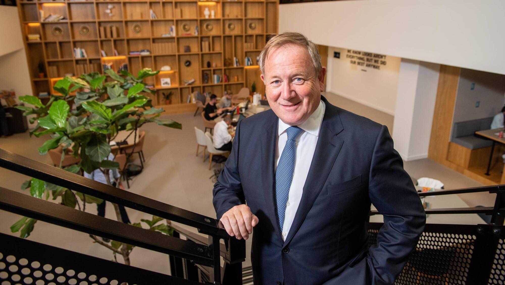 Mark Dixon, founder and CEO of International Workplace Group (IWG), at Spaces, Liverpool Street Station, London. Photo: Ian McIlgorm