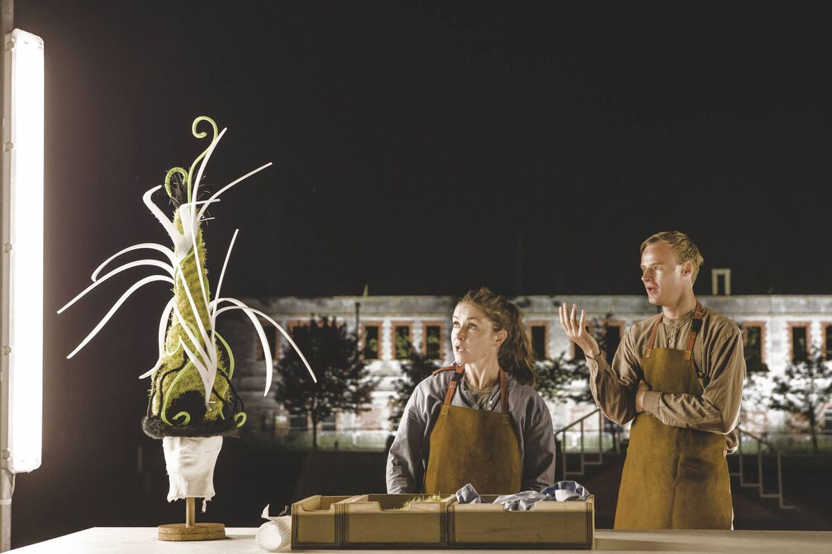 Judith Roddy and Manus Halligan in Corcadorca's  production of Far Away on Spike Island.