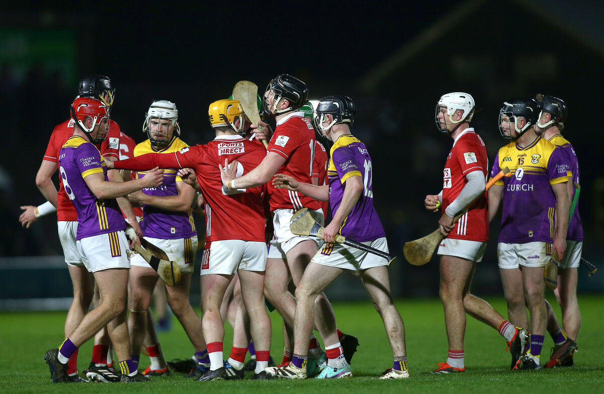 Tempers flare between both teams. Pic:  ©INPHO/Ken Sutton