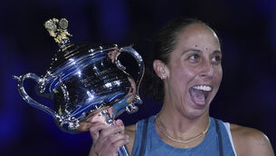 <p>Madison Keys has claimed the Daphne Akhurst Memorial Cup for her first grand slam title (Ng Han Guan/AP)</p>