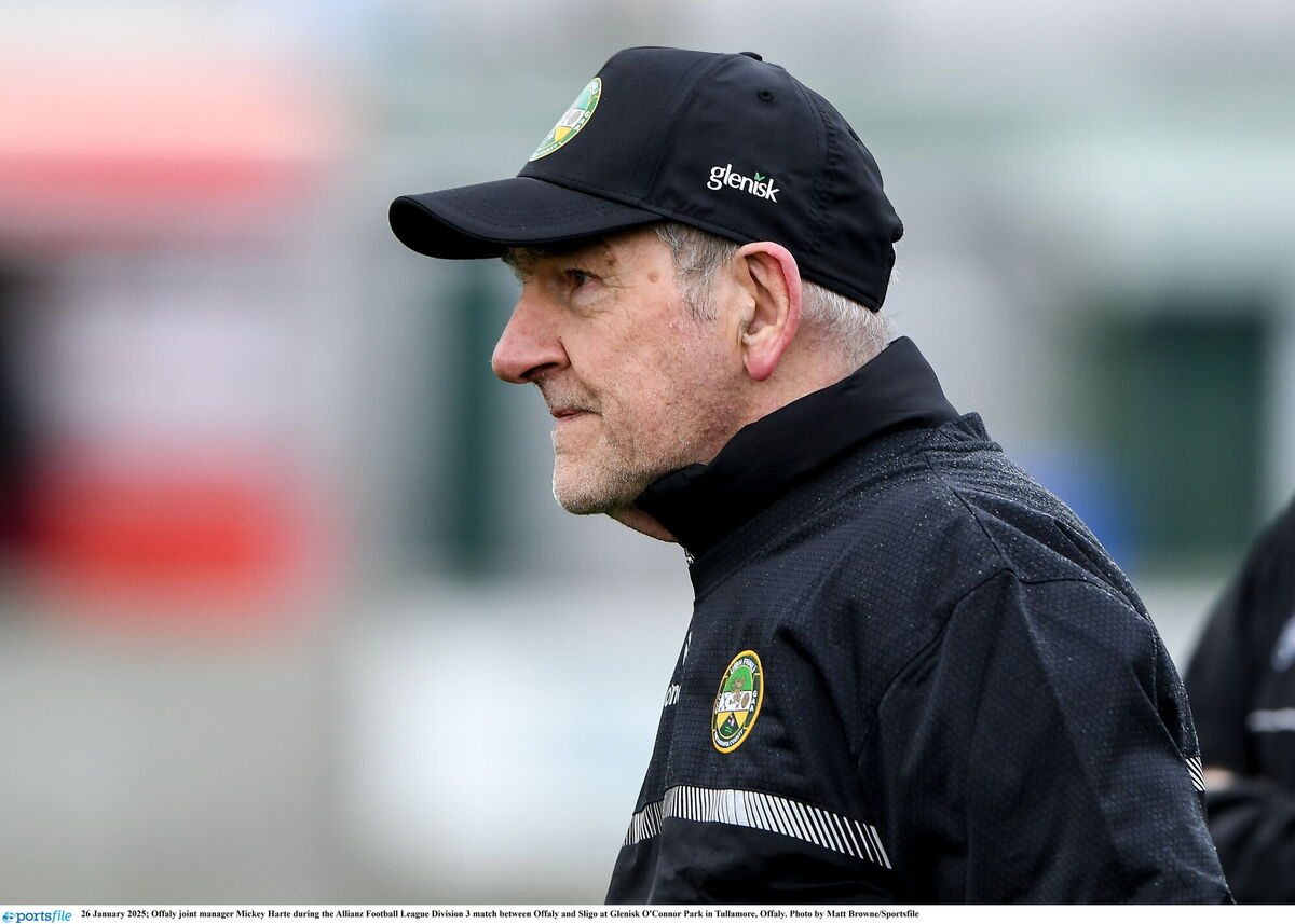 Offaly joint manager Mickey Harte. Pic: Matt Browne, Sportsfile