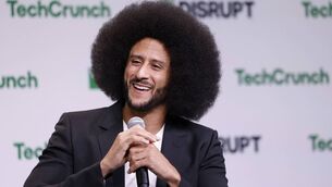 <p>FROZEN OUT: Colin Kaepernick speaks at a tech conference in San Francisco last year. Pic: Kimberly White/Getty Images for TechCrunch</p>