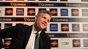 <p>HANDS ON: Ireland head coach Simon Easterby at the launch of the 2025 Guinness Men’s Six Nations Championship at the Colosseum in Rome. Pic: Dan Sheridan, Inpho</p>