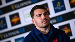 <p>France captain Antoine Dupont during the launch of the Guinness Six Nations Rugby Championship at Spazio Field. Pic: Ramsey Cardy/Sportsfile</p>