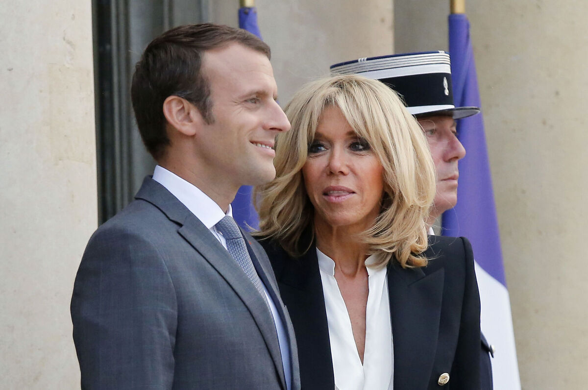 French President Emmanuel Macron, left, and his wife Brigitte Macron. Picture: Michel Euler, File.