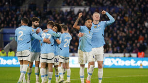 <p>CHAMPIONS CUP DRAW: Manchester City have drawn Real Madrid in play-offs for the Champions League.</p>