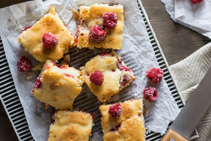 Raspberry & Coconut Traybake