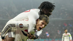 <p>Alejandro Garnacho set up Kobbie Mainoo’s goal against FCSB. Picture: Andreea Alexandru/AP</p>