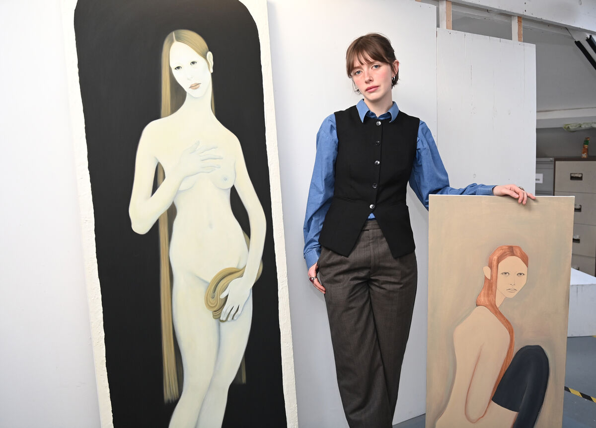 Lara Quinn at her Backwater Artists Group studio space on Wandesford Quay, Cork. She’s preparing for an upcoming exhibition, opening April 3, at The Lavitt Gallery. Picture: Larry Cummins