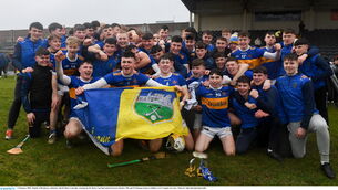 <p>Thurles CBS manager Niall Cahill, with tears flowing down his face, paid an emotional tribute to former student Dillon Quirke. Pic: John Sheridan/Sportsfile</p>