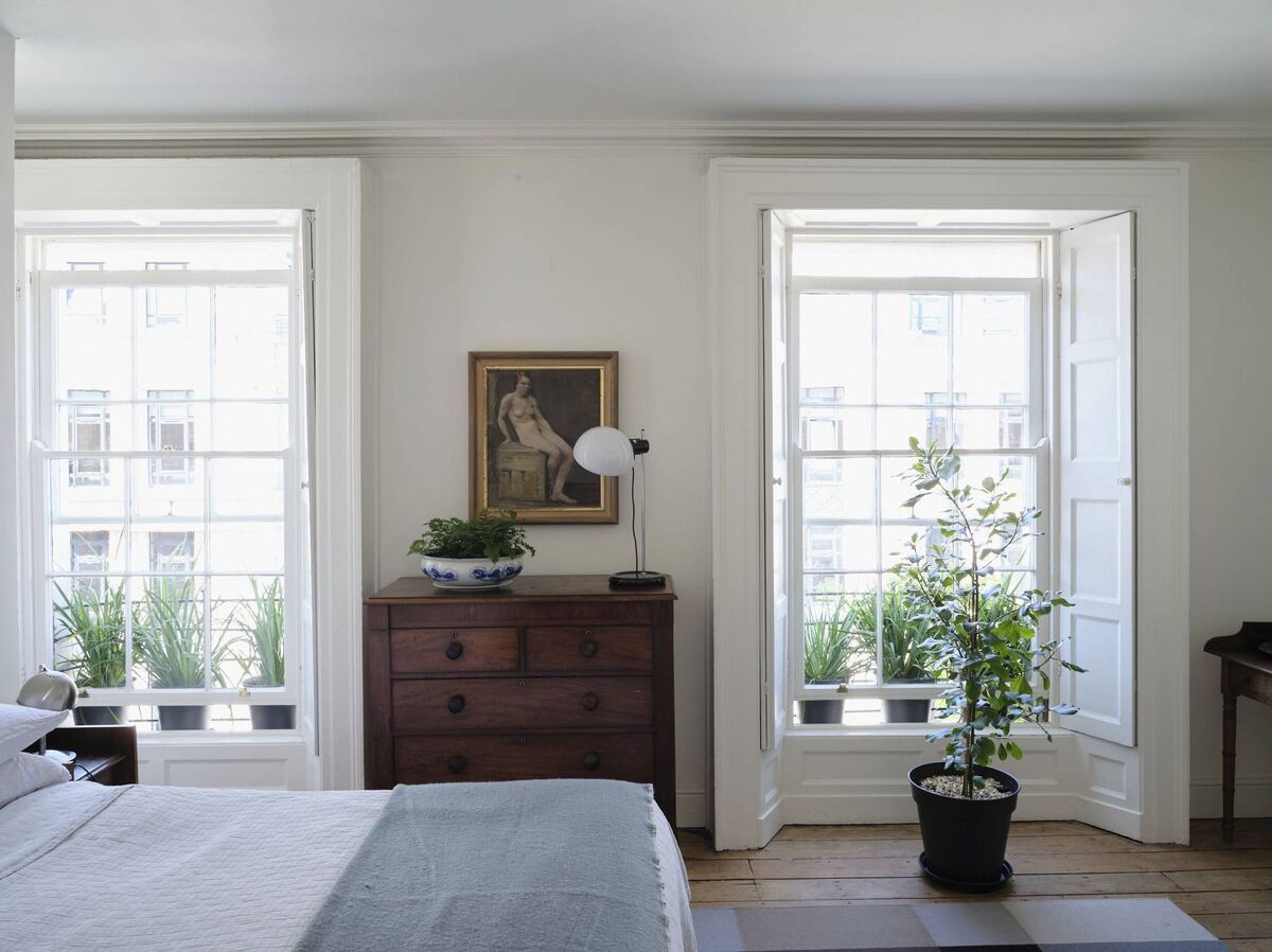 The bedroom in the home of Katy McGuinness. 