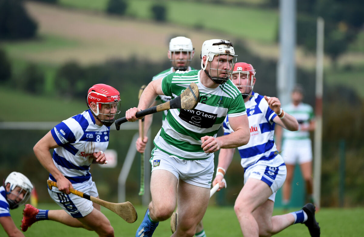  Chris O'Leary, formerly of Valley Rovers, in action against Inniscarra. Pic: Larry Cummins.