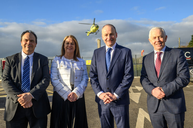 Taoiseach Micheál Martin with Dr Andy Phillips, regional executive officer HSE South West, Deeirdre O'Keeffe, CEO, CUH, and Prof John Higgins, CEO, SSW Hospital Group. Picture: Dan Linehan