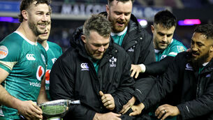 <p>ON A ROLL: Ireland's Caelan Doris, Peter O'Mahony, James Ryan, Conor Murray and Bundee Aki. Pic: INPHO/Dan Sheridan</p>