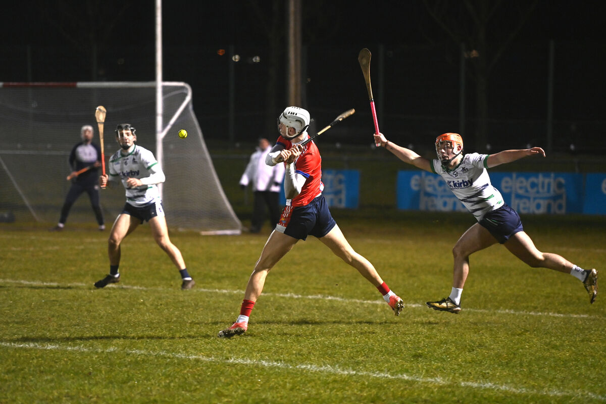  Alan Walsh fires over an excellent point from play for MTU Cork against UL in the Fitzgibbon Cup semi-final: Cork MTU v University of Limerick, UL at , Mallow. Pic Larry Cummins