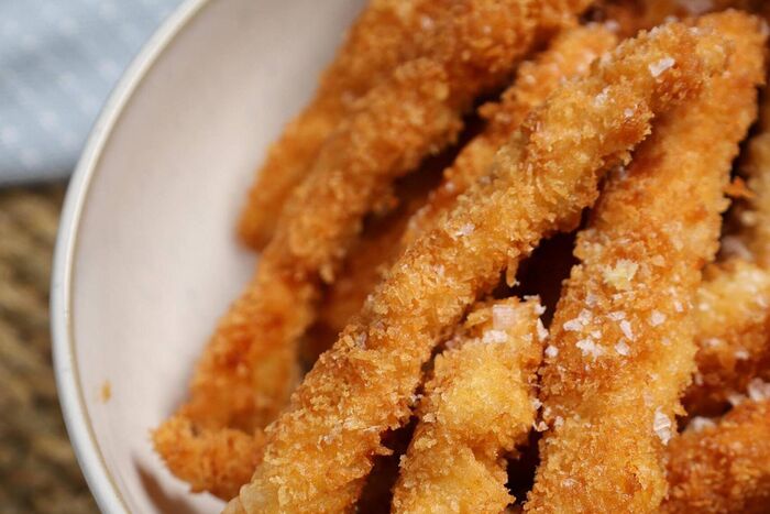 Crispy Chicken Goujons with lemon dip