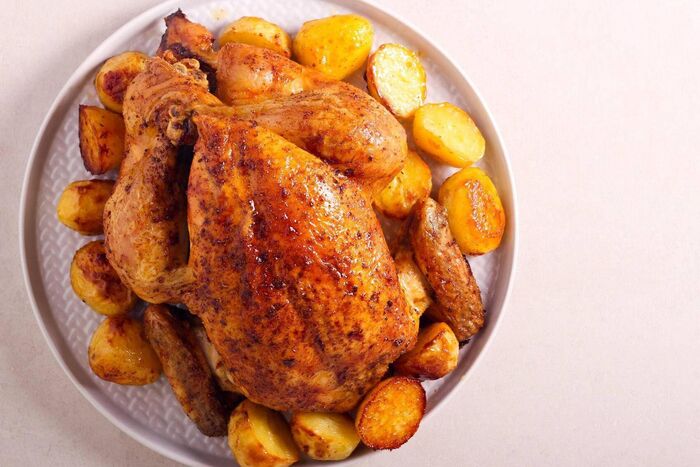 Roast Chicken Dinner with Gravy and Roasties