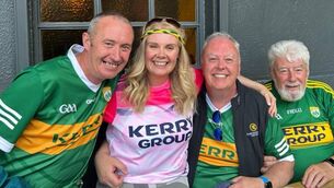 <p>Taken at the 2024 All-Ireland SFC quarter final against Derry. L-R Mikey Wall (brother), Mary Ruane (sister), John Wall, and Johnnie Wall (father).</p>