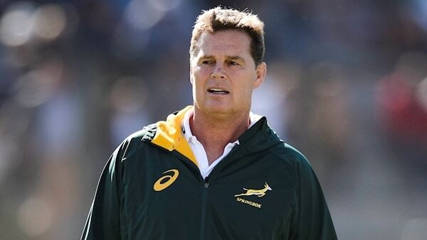 Rassie Erasmus coach of South Africa looks on before a match between Argentina and South Africa as part of The Rugby Championship 2019 at Padre Ernesto Martearena Stadium on August 10, 2019 in Salta, Argentina. (Photo by Marcelo Endelli/Getty Images). Rassie Erasmus coach of South Africa looks on before a match between Argentina and South Africa as part of The Rugby Championship 2019 at Padre Ernesto Martearena Stadium on August 10, 2019 in Salta, Argentina. (Photo by Marcelo Endelli/Getty Images).