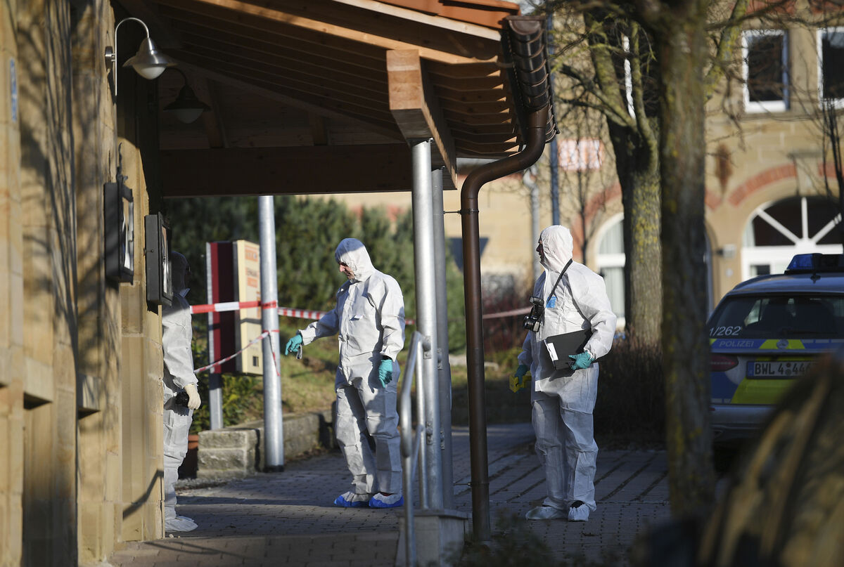 Police at the scene in Rot Am See (Sebastian Gollnow/dpa via AP)