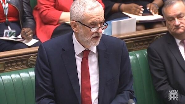 Labour Party leader Jeremy Corbyn speaks during the Brexit debate in the House of Commons, London. Photo: House of Commons/PA Wire.