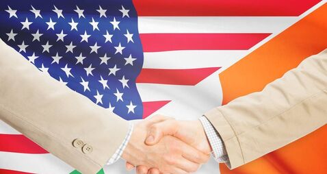 Businessmen handshake - United States and Ireland