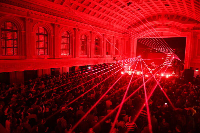 Cork City Hall during the Kneecap gig. Picture:  Larry Cummins