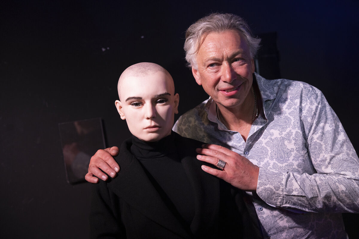 Paddy Dunning with the wax figure of Sinead O'Connor at the National Wax Museum. Photo:Sam Boal /Collins Photos