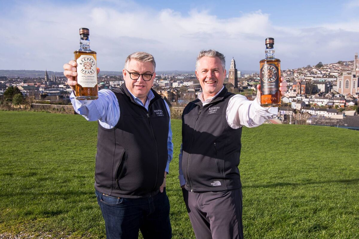 Keeper’s Heart, a whiskey distilled in the US and bound for the Irish market: Master distiller Brian Nation and Patrick O’Shaughnessy of Minneapolis-based O’Shaughnessy Distilling Company. Keeper’s Heart, a whiskey distilled in the US and bound for the Irish market: Master distiller Brian Nation and Patrick O’Shaughnessy of Minneapolis-based O’Shaughnessy Distilling Company.